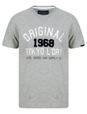 OG Tokyo Motif Cotton T-Shirt in Mid Grey Marl - Tokyo Laundry