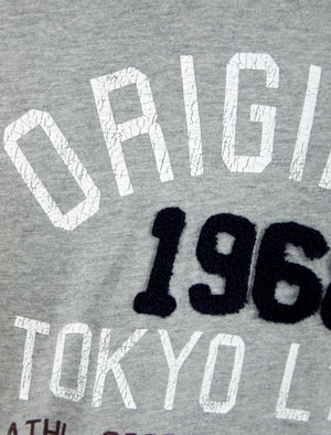OG Tokyo Motif Cotton T-Shirt in Mid Grey Marl - Tokyo Laundry