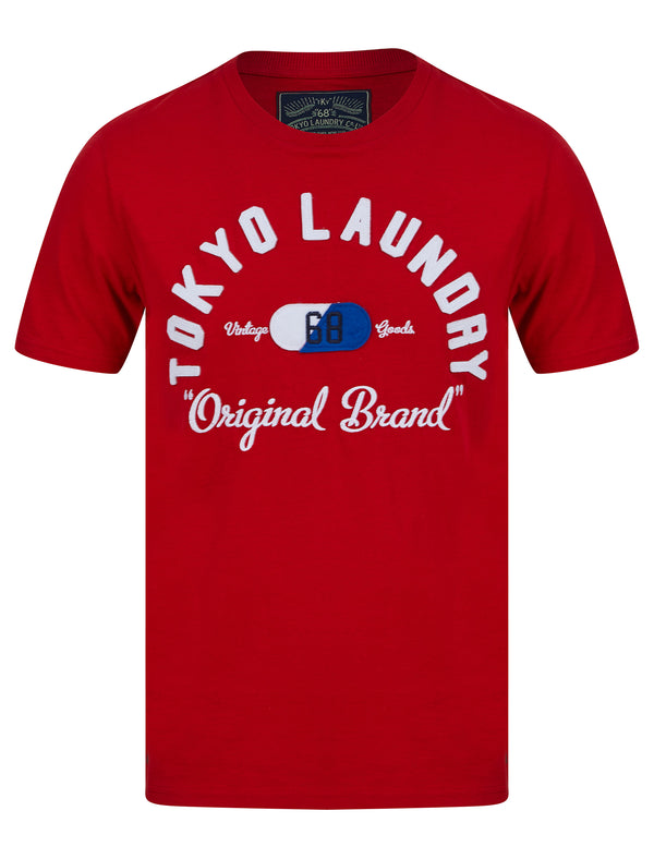 Ticaboos Applique Motif Cotton Jersey T-Shirt in Barados Cherry - Tokyo Laundry