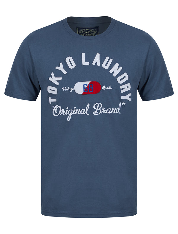 Ticaboos Applique Motif Cotton Jersey T-Shirt in Vintage Indigo - Tokyo Laundry