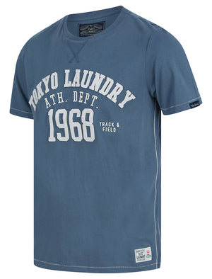 Larkers Motif Cotton Jersey T-Shirt in Vintage Indigo - Tokyo Laundry