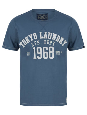Larkers Motif Cotton Jersey T-Shirt in Vintage Indigo - Tokyo Laundry