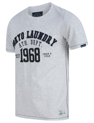 Larkers Motif Cotton Jersey T-Shirt in Ice Grey Marl - Tokyo Laundry
