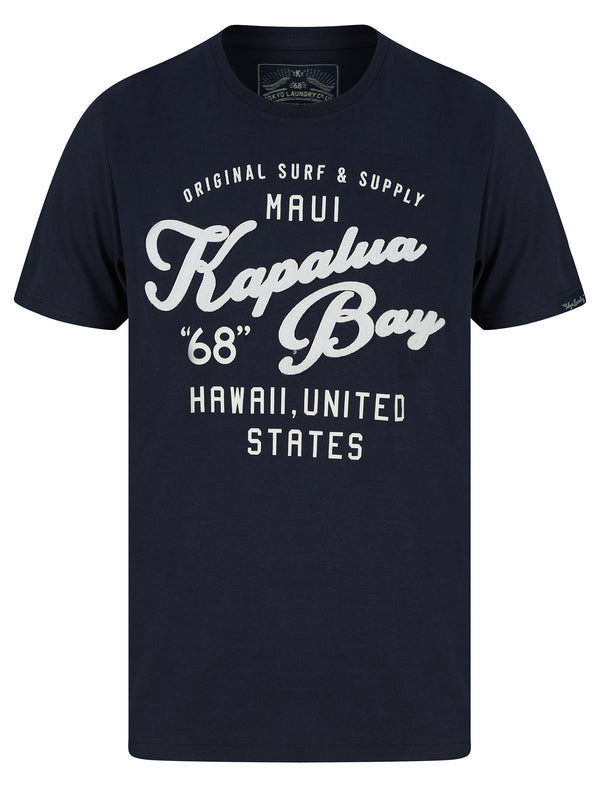 Kapaluas Applique Motif Cotton Jersey T-Shirt in Sky Captain Navy - Tokyo Laundry