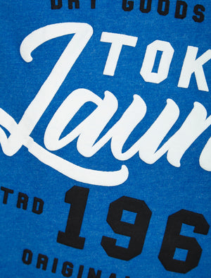 Raggo Tee Raglan Sleeve T-Shirt in Blue Marl / Black - Tokyo Laundry