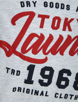 Raggo Tee Raglan Sleeve T-Shirt in Navy / Light Grey Marl - Tokyo Laundry