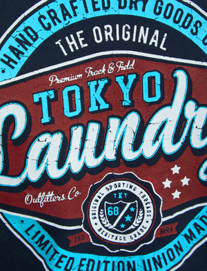 Optics Tee Motif Cotton Jersey T-Shirt in Sky Captain Navy - Tokyo Laundry