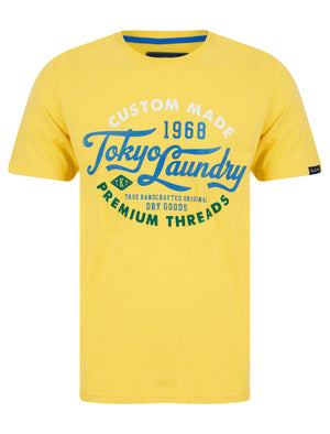 Bluesy Tee Motif Cotton Jersey T-Shirt in Mimosa Yellow - Tokyo Laundry