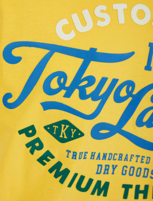 Bluesy Tee Motif Cotton Jersey T-Shirt in Mimosa Yellow - Tokyo Laundry