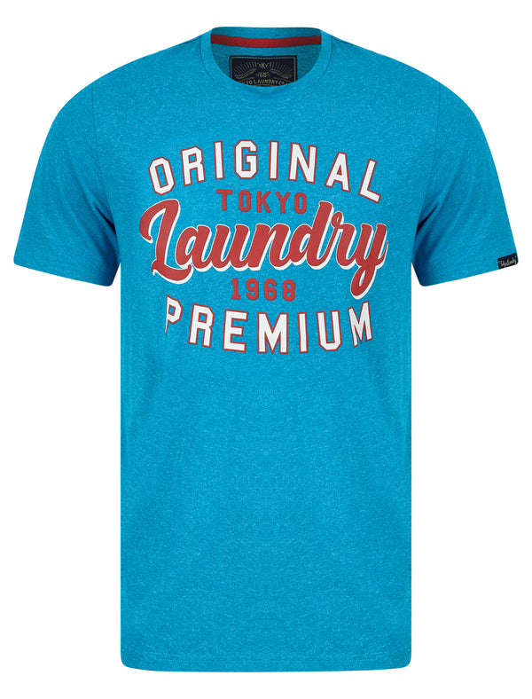 Masses Motif Cotton Jersey Grindle T-Shirt in Sea - Tokyo Laundry