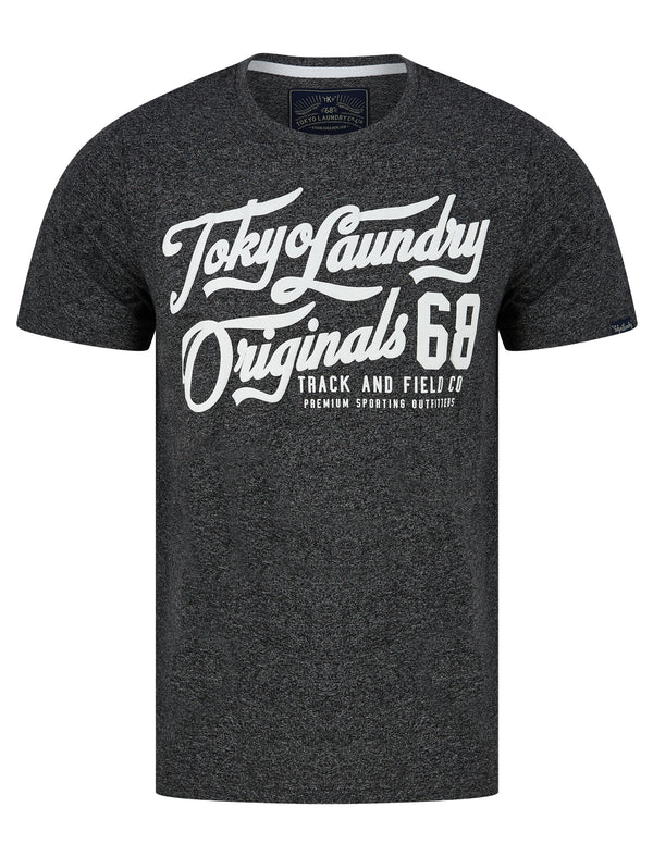 Zinger Motif Cotton Jersey Grindle T-Shirt in Dark Grey - Tokyo Laundry