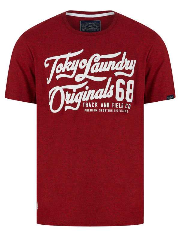 Zinger Motif Cotton Jersey Grindle T-Shirt in Red - Tokyo Laundry