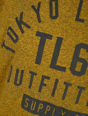 Masking Motif Cotton Jersey Grindle T-Shirt in Yellow - Tokyo Laundry