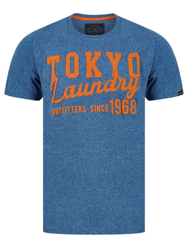 Underline Motif Cotton Jersey Grindle T-Shirt in Light Blue - Tokyo Laundry