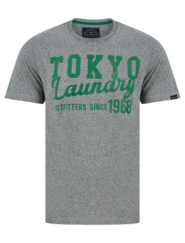 Underline Motif Cotton Jersey Grindle T-Shirt in Light Grey - Tokyo Laundry