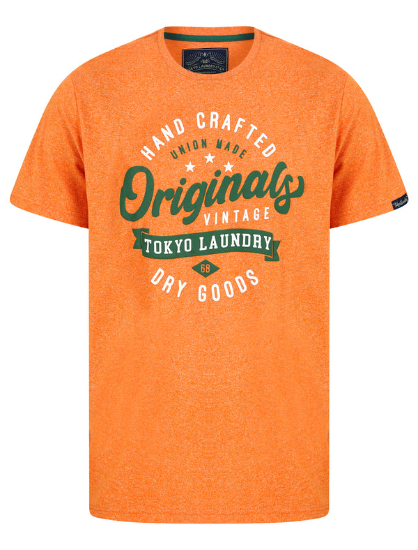 Kitch Motif Cotton Jersey Grindle T-Shirt in Orange - Tokyo Laundry