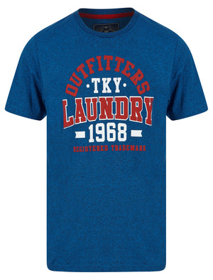 Edit Motif Cotton Jersey Grindle T-Shirt in Blue - Tokyo Laundry