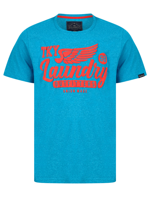 Fayle Motif Cotton Jersey Grindle T-Shirt in Sea - Tokyo Laundry