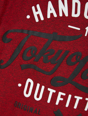 Raiser Motif Cotton Jersey Grindle T-Shirt in Red - Tokyo Laundry