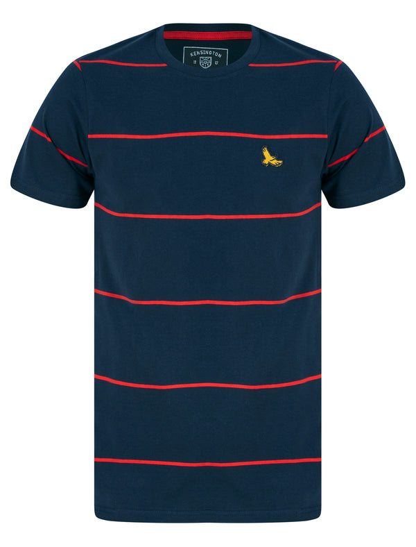 Stones Striped Cotton Jersey T-Shirt in Chinese Red - Kensington Eastside