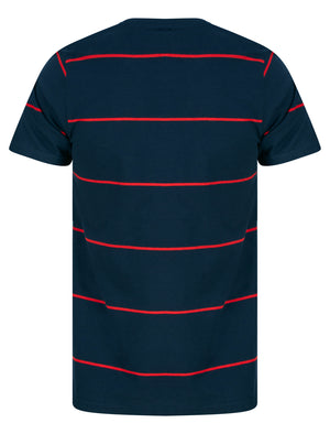 Stones Striped Cotton Jersey T-Shirt in Chinese Red - Kensington Eastside