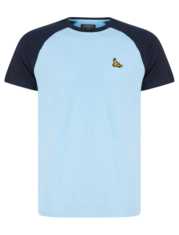Stutfield Contrast Sleeve Cotton Baseball T-Shirt in Blue Bell - Kensington Eastside