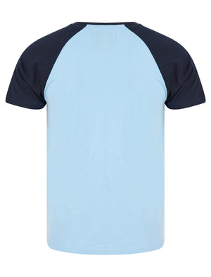 Stutfield Contrast Sleeve Cotton Baseball T-Shirt in Blue Bell - Kensington Eastside