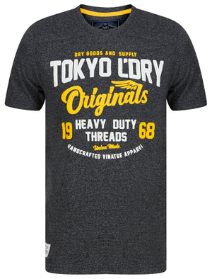 Heavy Duty 2 Puffy Motif Cotton Jersey T-Shirt in Dark Grey Grindle - Tokyo Laundry