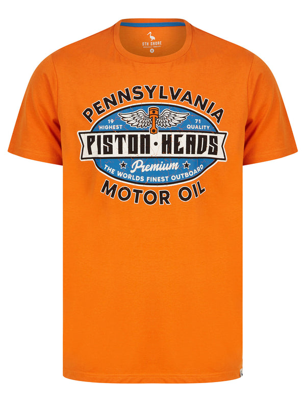 Nashville Wings Motif Cotton Jersey T-Shirt in Harvest Pumpkin - South Shore