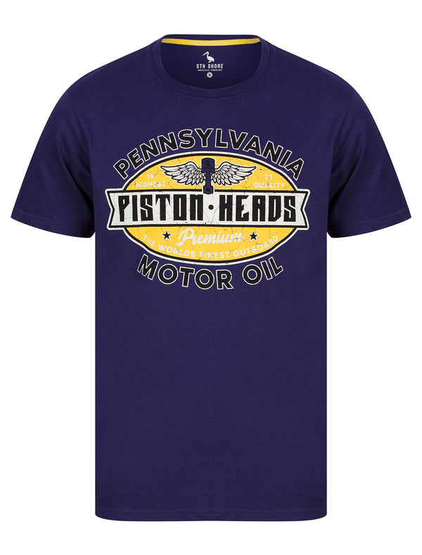 Nashville Wings Motif Cotton Jersey T-Shirt in Patriot Blue - South Shore