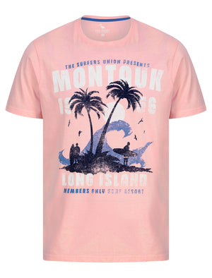 Montauk Motif Cotton Jersey T-Shirt in Rose Shadow - South Shore