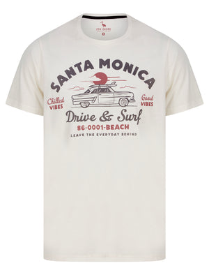 Drive Surf Motif Cotton Jersey T-Shirt in Marshmallow White - South Shore