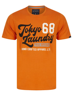 Woods Motif Cotton Jersey T-Shirt in Harvest Pumpkin - Tokyo Laundry