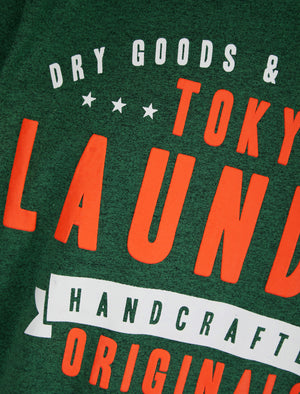 Imperium Motif Cotton Jersey Grindle T-Shirt in Dark Green - Tokyo Laundry