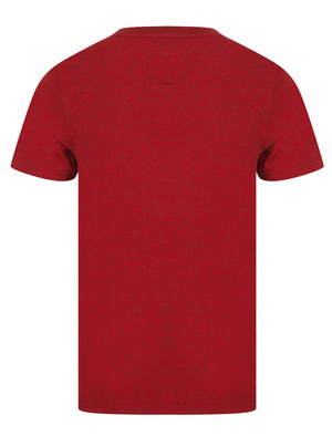 Stars 68 Motif Cotton Jersey Grindle T-Shirt in Dark Red - Tokyo Laundry