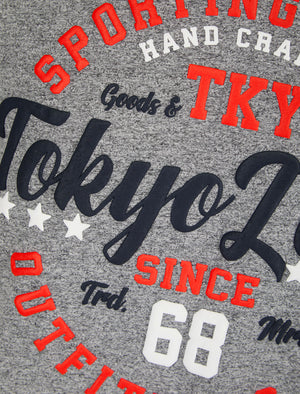 Stars 68 Motif Cotton Jersey Grindle T-Shirt in Light Grey - Tokyo Laundry