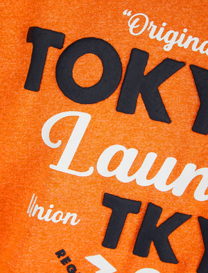 Watcher Motif Cotton Jersey Grindle T-Shirt in Orange - Tokyo Laundry