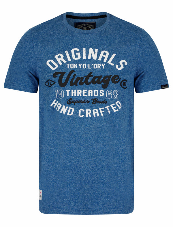 Enter Motif Cotton Jersey Grindle T-Shirt in Light Blue - Tokyo Laundry