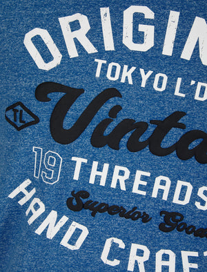 Enter Motif Cotton Jersey Grindle T-Shirt in Light Blue - Tokyo Laundry