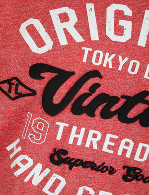 Enter Motif Cotton Jersey Grindle T-Shirt in Light Red - Tokyo Laundry