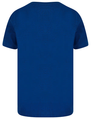 Boxed Motif Cotton Jersey Grindle T-Shirt in Blue / Black - Tokyo Laundry