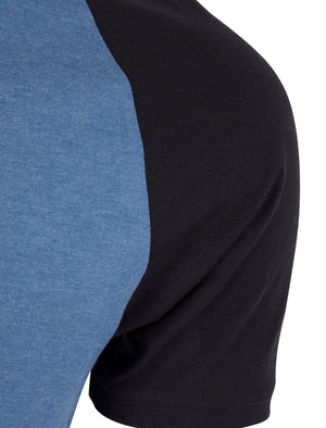 Dunswell (3 Pack) Raglan Sleeve Cotton Jersey Basic T-Shirt Set In Light Grey Marl / White / Dutch Blue - Tokyo Laundry