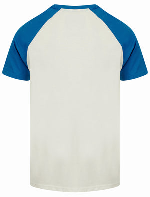 Summit Baseball Style Raglan Sleeve Crew Neck T-Shirt in Snow White - Tokyo Laundry