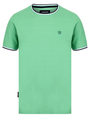 Westmoor Cotton Jersey Crew Neck Ringer T-Shirt in Dusty Jade Green - Kensington Eastside