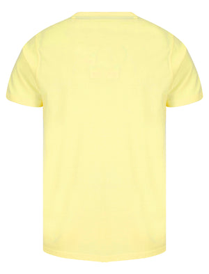 West Coast Vibes Motif Cotton Jersey T-Shirt in Pastel Yellow - South Shore