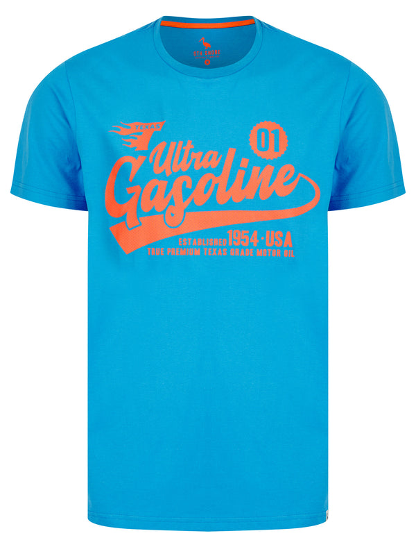 Texas Gasoline Motif Cotton Jersey T-Shirt in Swim Cap - South Shore