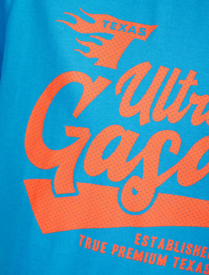 Texas Gasoline Motif Cotton Jersey T-Shirt in Swim Cap - South Shore