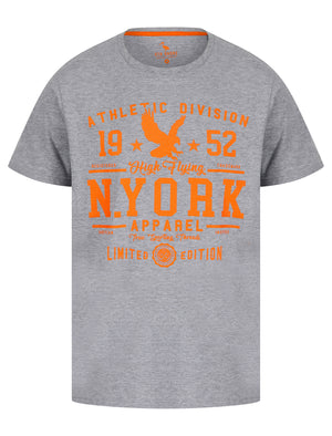 NYork Threads Motif Cotton Jersey T-Shirt in Light Grey Marl - South Shore