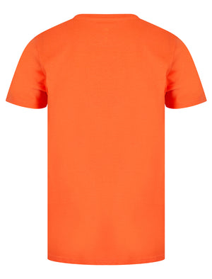 Downtown Motif Cotton Jersey T-Shirt in Hot Coral - South Shore