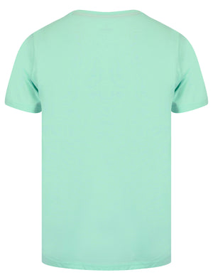 Beach Garage Motif Cotton Jersey T-Shirt in Blue Tint - South Shore